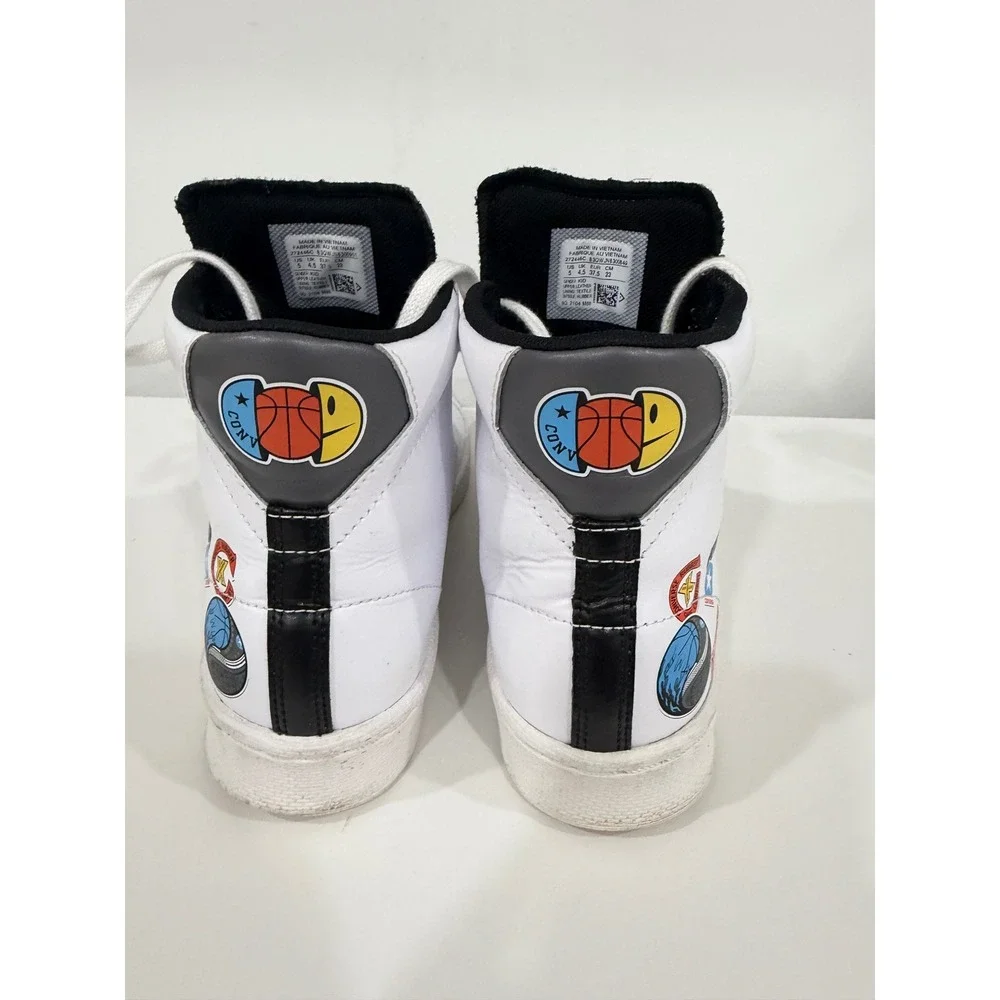 Converse Pro Leather High Top White Basketball Graphics Sneakers 272446C Kids 5Y